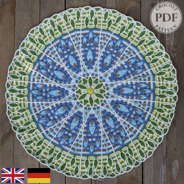 Crochet Overlay Mandala No. 8, Pattern - PDF in English, Deutsch