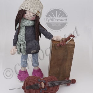 Haakpatroon CAROgemaakt voor de Amigurumi pop NARJA en haar cello Digitaal haakpatroon afbeelding 4