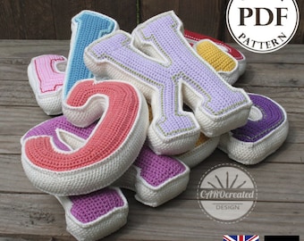 Special Deal -  Buy 6 crochet letter (or ampersand) pattern, PDF in English, Deutsch