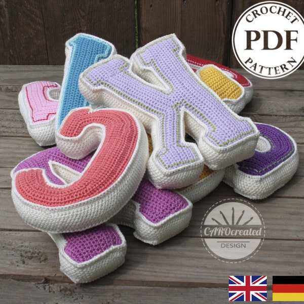 Special Deal -  Buy 6 crochet letter (or ampersand) pattern, PDF in English, Deutsch