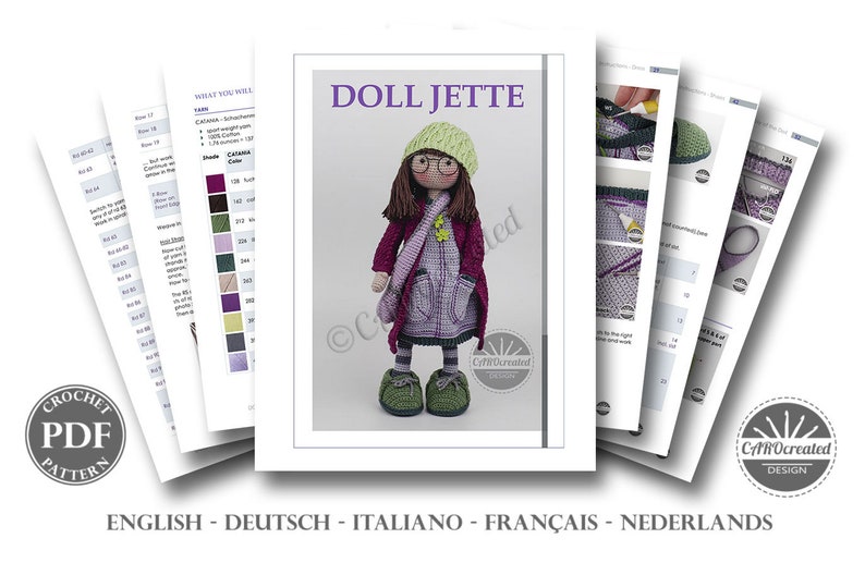 Crochet pattern CAROcreated for the amigurumi doll JETTE digital crochet pattern pdf image 2