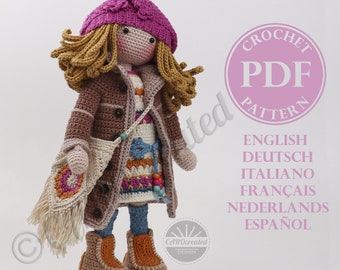 Patron au crochet pour poupée HENNI, pdf (Deutsch, English, Français, Nederlands, Español, Italiano)