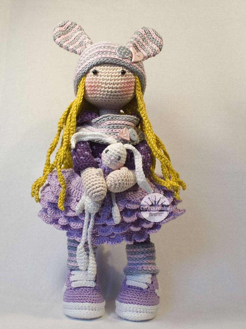 Crochet pattern for doll ALINA, pdf Deutsch, English, Français, Nederlands, Español, Italiano image 6