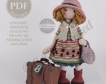 Modèle de poupée au crochet Amigurumi, Doll PIA, pdf (Deutsch, English, Français, Nederlands, Español, Italiano)