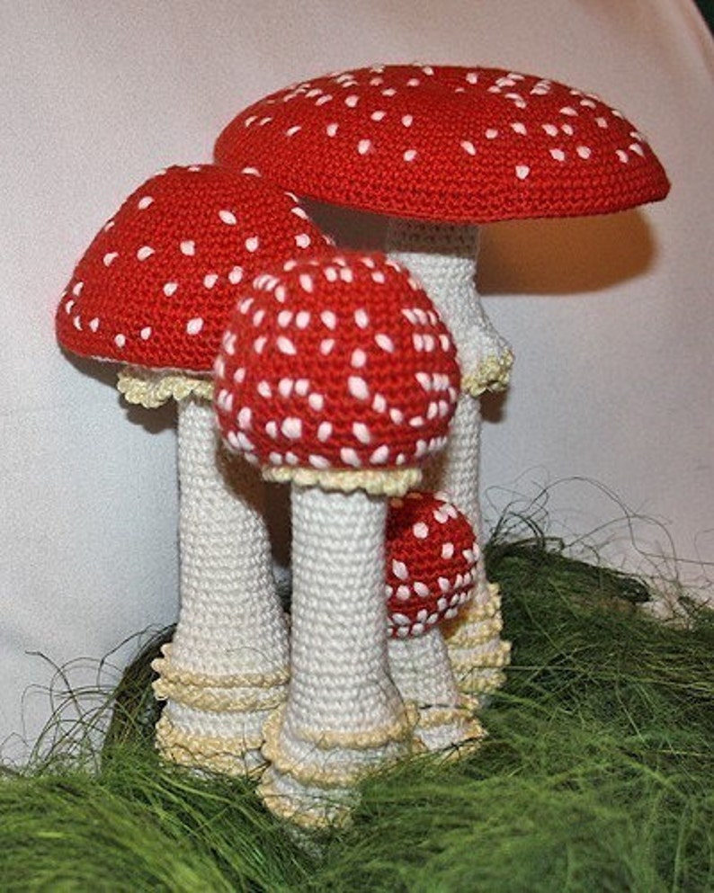 Mushroom crochet pattern Toadstool Fly Agaric, PDF in English, Deutsch image 6