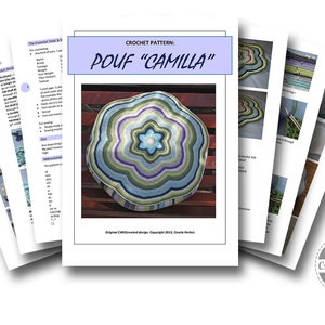 POUF CAMILLA Crochet Pattern, Cushion PDF in English, Deutsch image 2