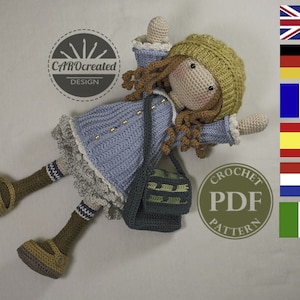 Crochet Pattern for Doll SMILLA, pdf (Deutsch, English, Français, Nederlands, Español, Italiano)