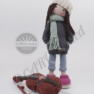 Haakpatroon CAROgemaakt voor de Amigurumi pop NARJA en haar cello Digitaal haakpatroon afbeelding 6