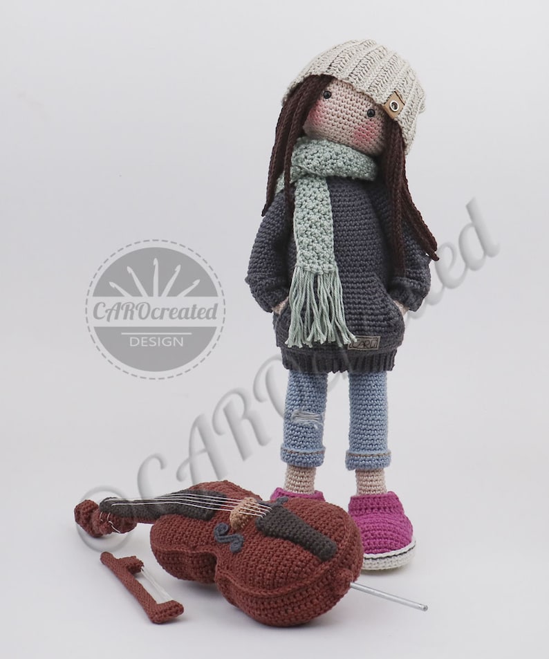 Haakpatroon CAROgemaakt voor de Amigurumi pop NARJA en haar cello Digitaal haakpatroon afbeelding 6