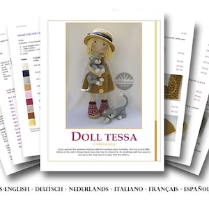 Crochet Pattern for Doll TESSA, pdf (Deutsch, English, Français, Nederlands, Español, Italiano) image 2