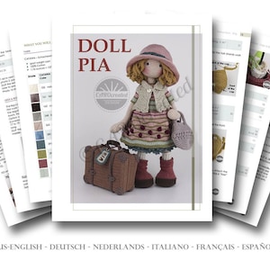 Amigurumi Crochet Doll Pattern, Doll PIA, pdf Deutsch, English, Français, Nederlands, Español, Italiano image 2