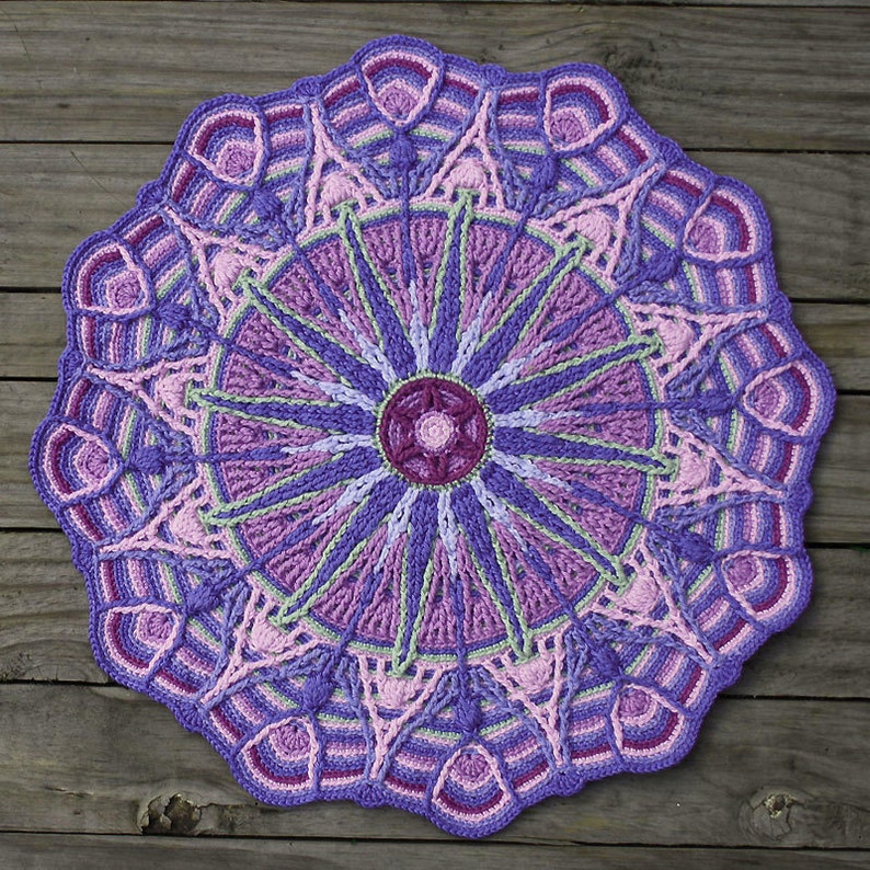 Crochet Overlay Mandala No. 6, Pattern, PDF in Englis, Deutsch image 2