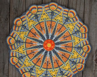 Crochet Overlay Mandala  No. 6, Pattern, PDF in Englis, Deutsch