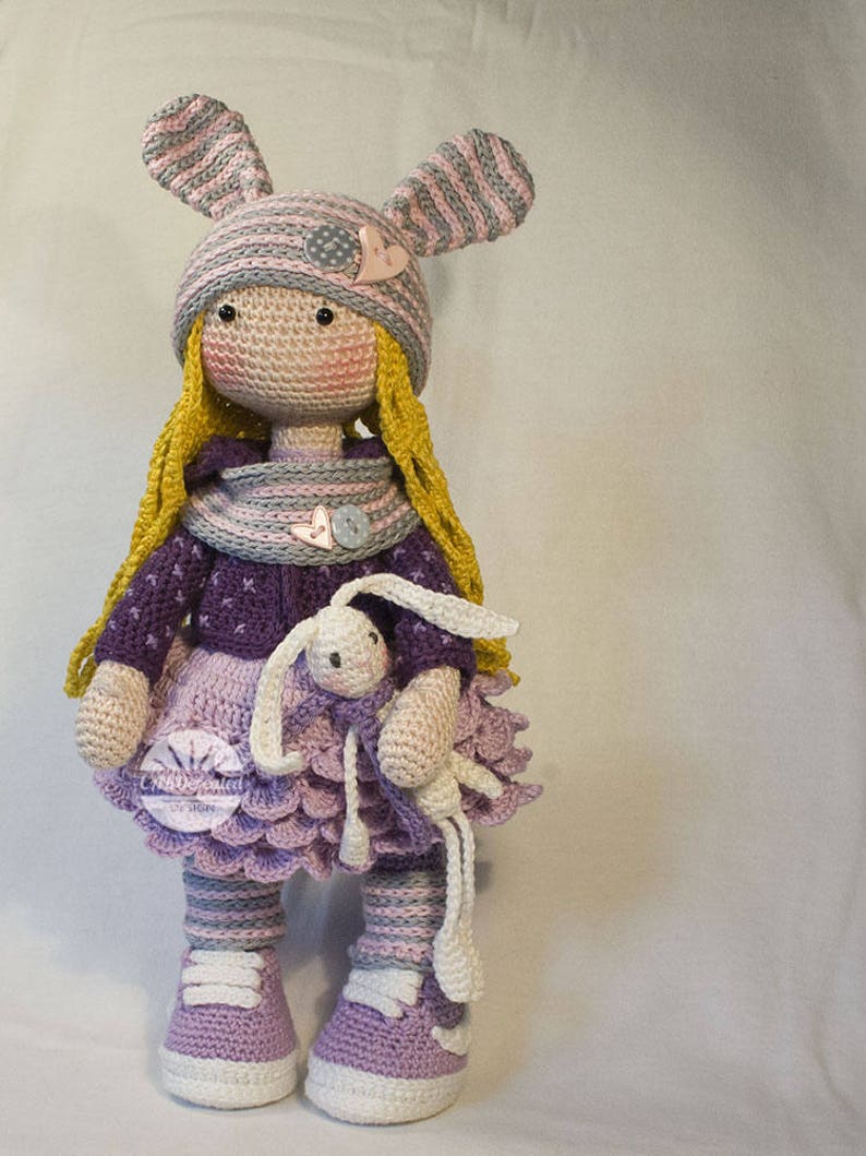 Crochet pattern for doll ALINA, pdf Deutsch, English, Français, Nederlands, Español, Italiano image 3