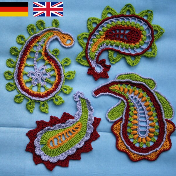 Paisley magic - haakpatroon, PDF in het Engels en Duits.