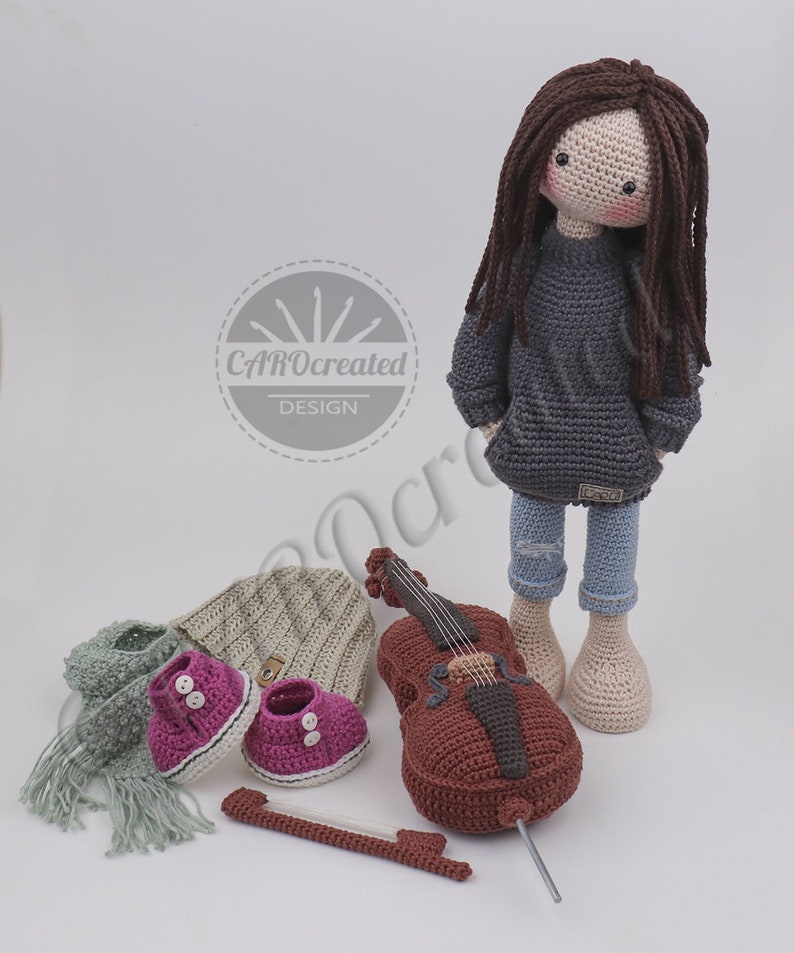 Haakpatroon CAROgemaakt voor de Amigurumi pop NARJA en haar cello Digitaal haakpatroon afbeelding 9