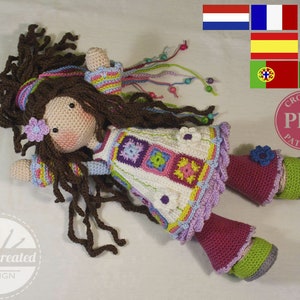 Crochet pattern for doll YUNA, pdf Deutsch, English, Nederlands, Español, Français, Português, Italiano image 1