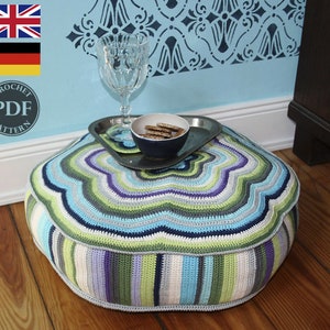 POUF CAMILLA Crochet Pattern, Cushion PDF in English, Deutsch image 1