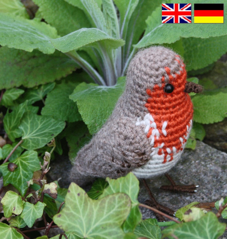 Amigurumi bird ROBIN crochet pattern PDF in English | Etsy