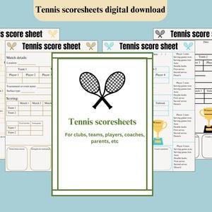 Tennis Score Sheet zum Ausdrucken | Spiel Scorecard | Tennis Game Tracker | Tennis Spielbogen | Digitaler Download | Tennis Punkteschreiber |