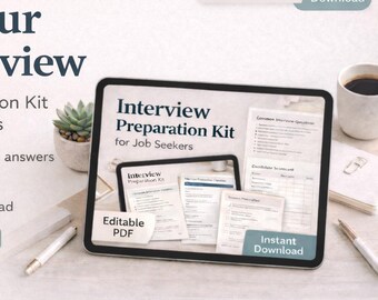 English Interview Preparation Kit–Digital Guide&Checklist for Interview Success I STAR Method | Job Interview Preparation | Career Interview
