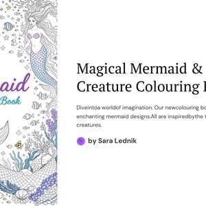 Magical Mermaid Coloring Book for Kids & Adults | Printable Sea Creature Coloring Pages | Digital Download PDF | Ocean Fantasy Art