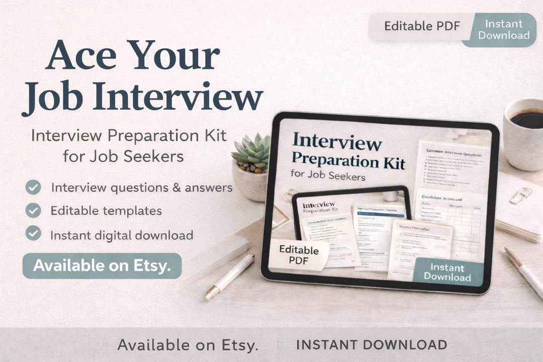 English Interview Preparation Kit–digital Guide&checklist for Interview ...