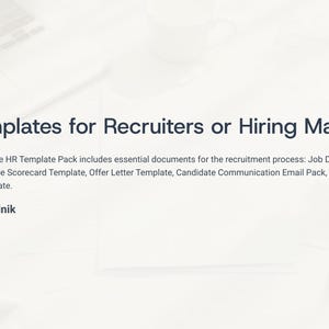 Plantillas de RR. para reclutadores y gerentes de contratación / Documentos de contratación editables / Descripción de puestos, cuadro de mando, carta de oferta, correos electrónicos y más