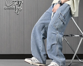 Baggy Cargo Jeans | Y2K Streetwear Denim Pants | Casual Fashion | Relaxed Urban Style
