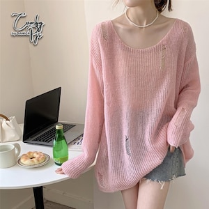 Damen Oversized Pullover | Entspanntes Langarmtop | Alltagskleidung | Y2K Streetwear-Stil
