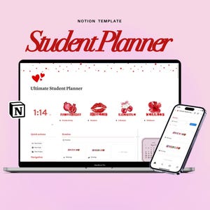 Notion Student Planner | Light Academia Notion | Template Notion Academic Planner | Notion University College Dashboard Aesthetic Student