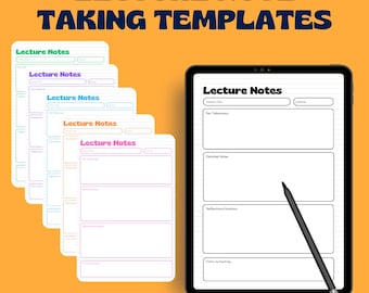 Lecture Note Taking Templates - PDF, Printable Template, University Student, Study Planner