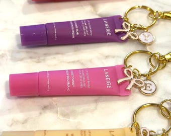 Laneige MINI Lip Glowy Balm Keychain | Bow & Initial Charms