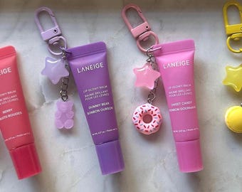 Laneige MINI Lip Glowy Balm | Lip balm keyring with cute charms | bag charm trendy
