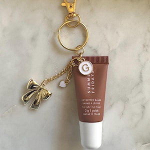 Summer Fridays Lip Balm Keychain | Trendy | Bag Charm | *Lip Balm Included* - Summer Fridays Lip Butter Balm (Mini)