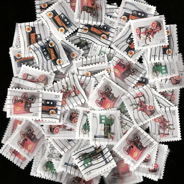 100 ANTIQUE TOYS  United States Vintage USED 37c Postage Stamps For Craft Use (25 Sets of 4)