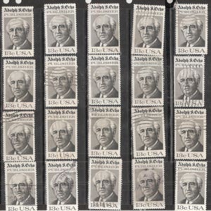 May include: A sheet of twenty-five 13c USA stamps featuring a portrait of Adolph S. Ochs, publisher of The New York Times. The stamps are arranged in five rows of five stamps each.