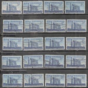 25 BOOKER T. WASHINGTON "Log Cabin" Selos postais antigos dos EUA usados e cancelados de 3 centavos *Para uso artesanal