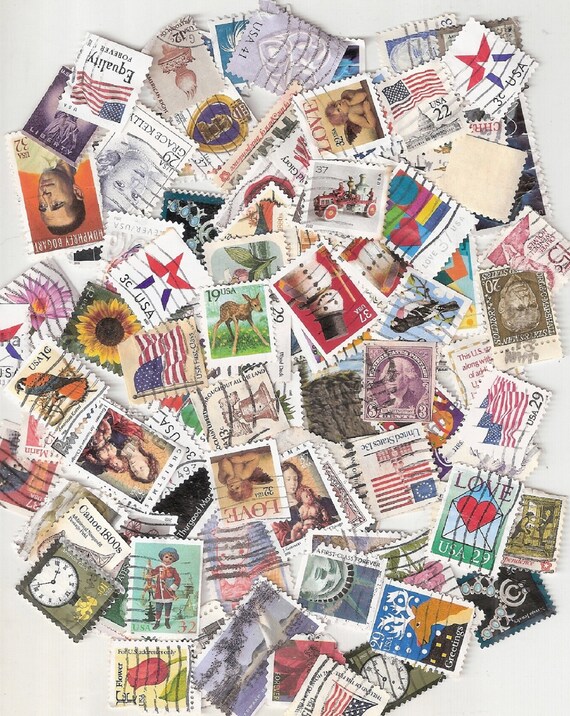100 JUNK STAMPS for Crafts Used US Postage Stamps All are Etsy