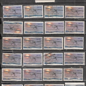 25 ANIVERSÁRIO DO VÔO LINDBERG "Spirit of St. Louis" Selos postais vintage usados dos EUA para uso artesanal