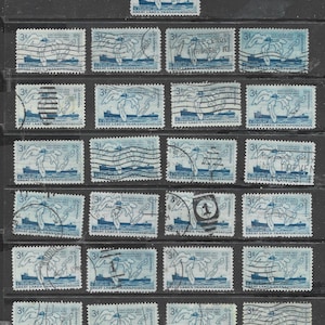 25 SOO LOCKS Sellos postales estadounidenses usados para uso artesanal *Muestra un mapa de los Grandes Lagos