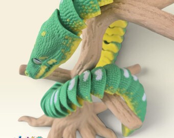 23 inch lange groene boompython-slang met displaystandaard