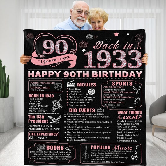 Happy 90th Birthday BlanketBack In 1933 BlanketFleece -  Portugal