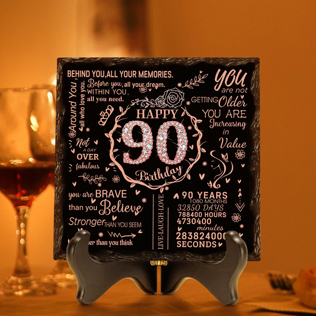 Happy 90th Birthday Plaque Giftpersonalized Plaque for - Etsy
