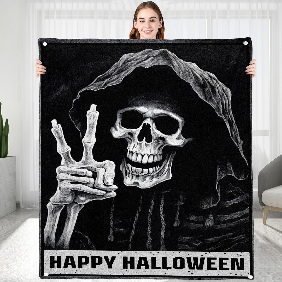 Custom Skull Flannel Skeleton Blanket Smile Skeleton - Etsy