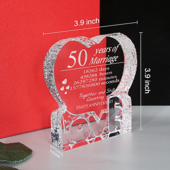 5 Year Wedding Anniversary Gifts for Her Heart Marriage Keepsake Decoration  Couple Friends Parents Him Her Husband Wife Memorial Valentines Mothers