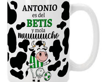 Personalized Betis Mug | Gift for Betis Fans | XL Mug with Name | Soccer Fan | Original Gift for Men or Women
