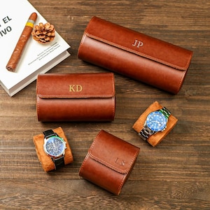 Personalisierte Lederuhr, Reiseuhrenrolle, Uhrenrolle für 3 Uhren, Bräutigam Geschenk, Vatertagsgeschenke, Geschenk für ihn, Geschenke für ihn