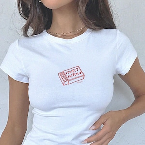 Perfect match tee y2k baby tee Shirts for girl trendy crop tops 90s style y2k baby tee woman aesthetics shirt funny meme baby tee shirt