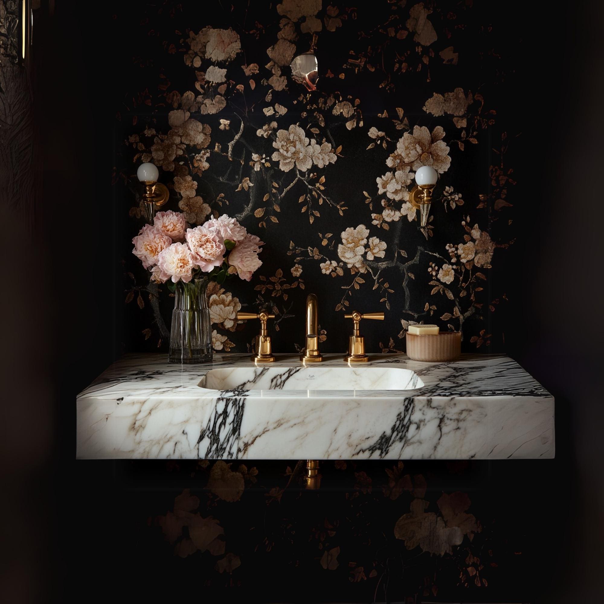 Luxury Farmhouse Marble Sink – Featuring Rustic Vanity, Travertine Countertop, and Unique Vessel for a Chic Bathroom